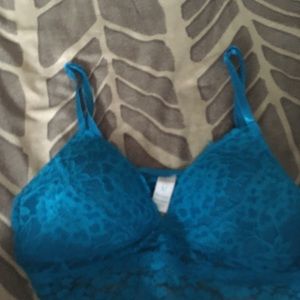 Blue lingerie bra